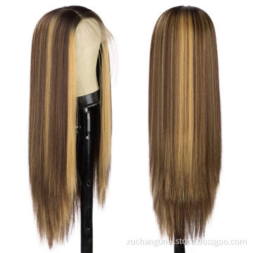 Uniky Highlights Blonde Wig for Women P4-27 13x4 Straight Lace Frontal Wigs Highlight Human Hair Lace Front Wigs